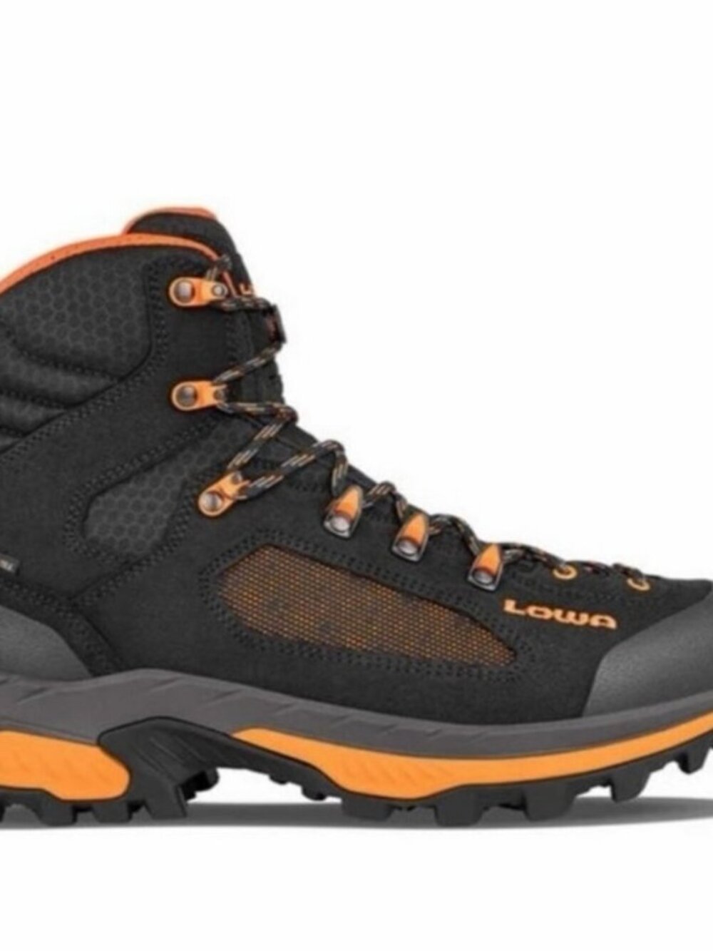 LOWA Renegade GTX Mid Hiking Boots Mens 9 Black Orange Gore-Tex